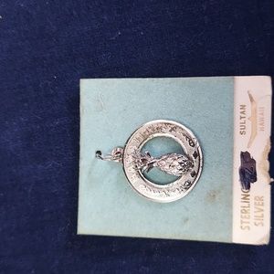 Vintage Sultan Hawaiian pineapple charm, sterling silver